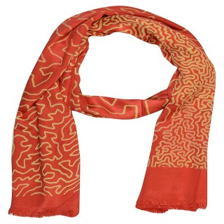  Satin Digital Print Stole-Red 